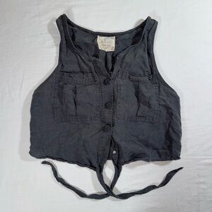 Altar'd State Charcoal Sleeveless Crop Top